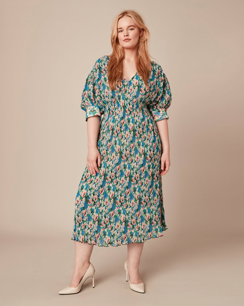 Ganni pleated georgette dress deals